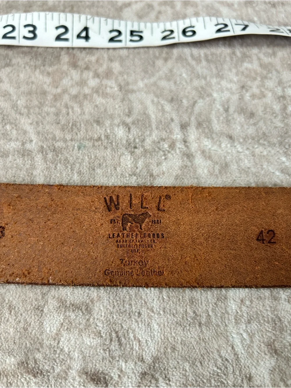 WILL Multicolor Striped Leather Men/Women’s Belt size 42